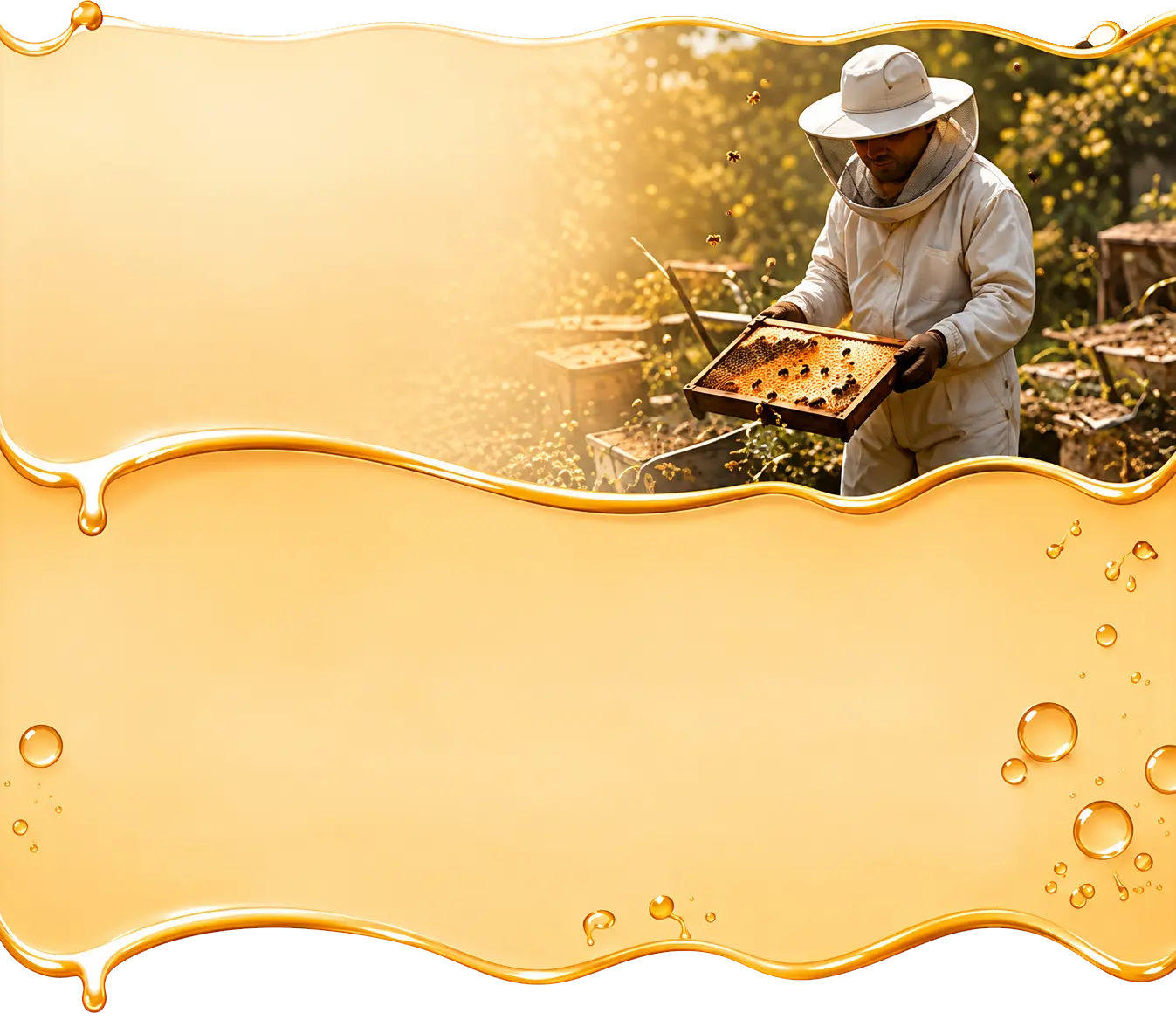 A beekeeper carefully inspecting a honeycomb frame
